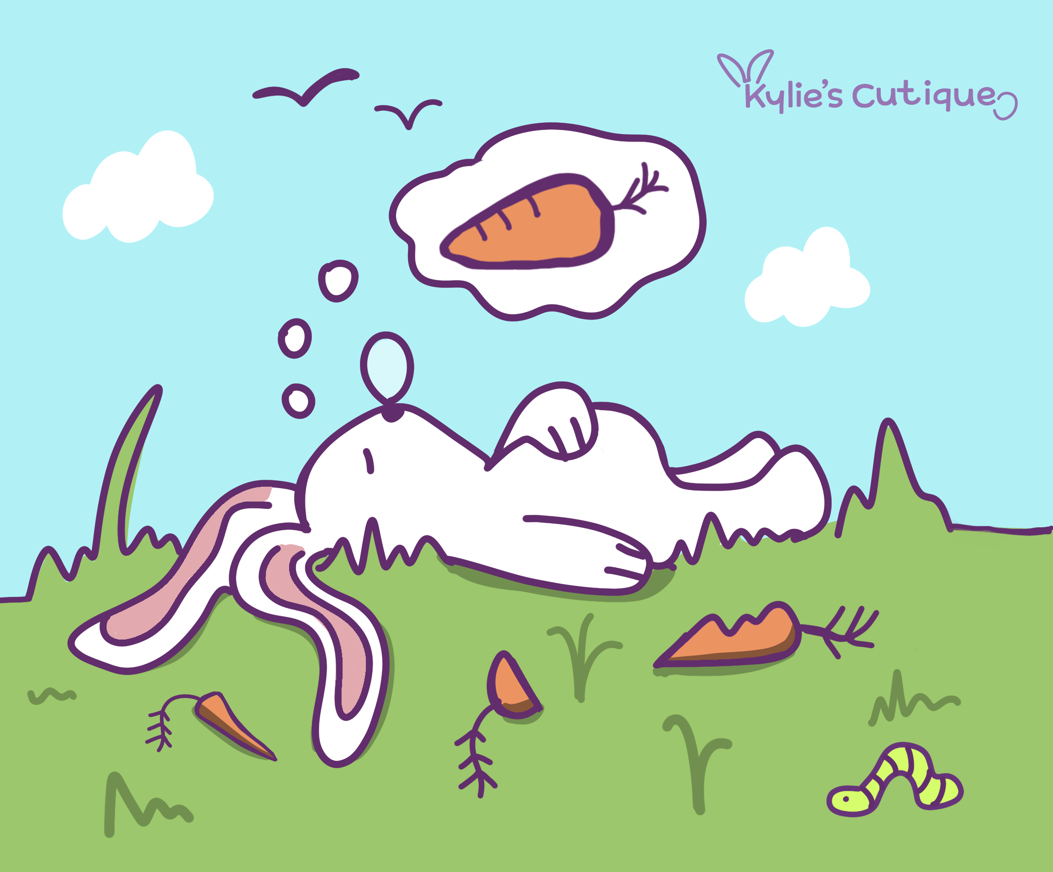 Sleepy Bunny Sticker